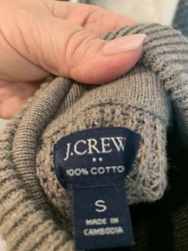 J Crew Tan Brown Waffle Knit Pullover 1/4 Zip Sweater Men's Size S - Picture 3 of 3