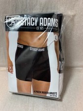 NEW 4 PACK MENS STACY ADAMS BOXER BRIEFS 95 COTTON BLACK - WHITE - MULTY