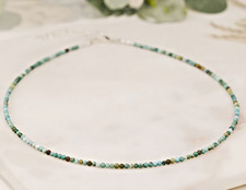 A  Turquoise Gemstone Beads Dainty Choker Necklace Minimalist Crystal Necklace