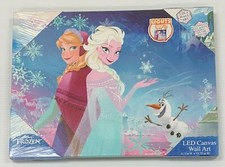 Disney Frozen Original Sellado Nuevo Lienzo Iluminado LED 2 en 1 Arte de Pared Decoración del Hogar