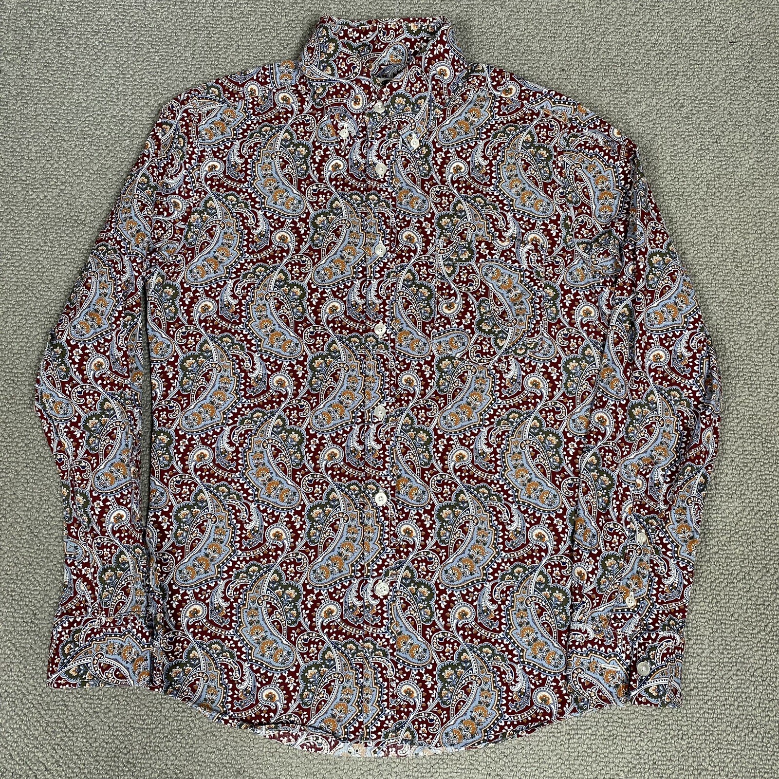 ART GALLERY Shirt Mens Small Multicoloured Paisley Spencer Button Up