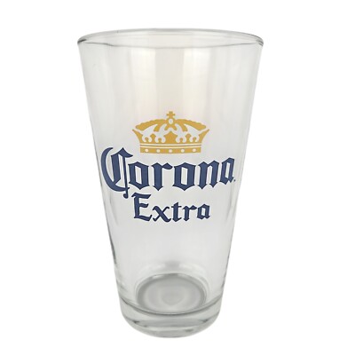 Corona Extra Pint Beer Glass 16 oz. Crown Logo Heavy Cerveza Man cave Pub Brew