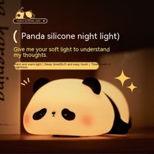 USB rechargeable soft squishy silicon panda night light bedside table lamp