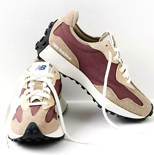 New Balance 327 Unisex Women 12 Men Sneakers Shoes Driftwood Burgundy