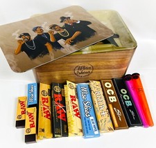 Rappers Rolling Box Set Raw Rolling Papers Wooden Stashbox Walnut Handmade Set