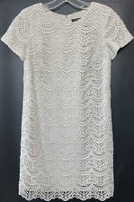 EUC Ann Taylor Lace Overlay Beige  Dress 0 Petite