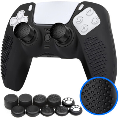 Silikongummi-Anti-Rutsch-Überzug für PS5 DualSense Controller, schwarz