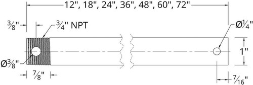 Adjustable 24in Oil Rubbed Bronze Ceiling Fan Downrod - Perfect Fit for Homes - Picture 6 of 7