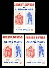 1967 EHL PLAYOFF PROGRAMS ALL THREE GAMES SCORED NEW JERSEY DEVILS NORM DEFELICE