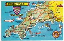 Cornwall; Land's End To Launceston Map PPC By Photo Precision, Unposted