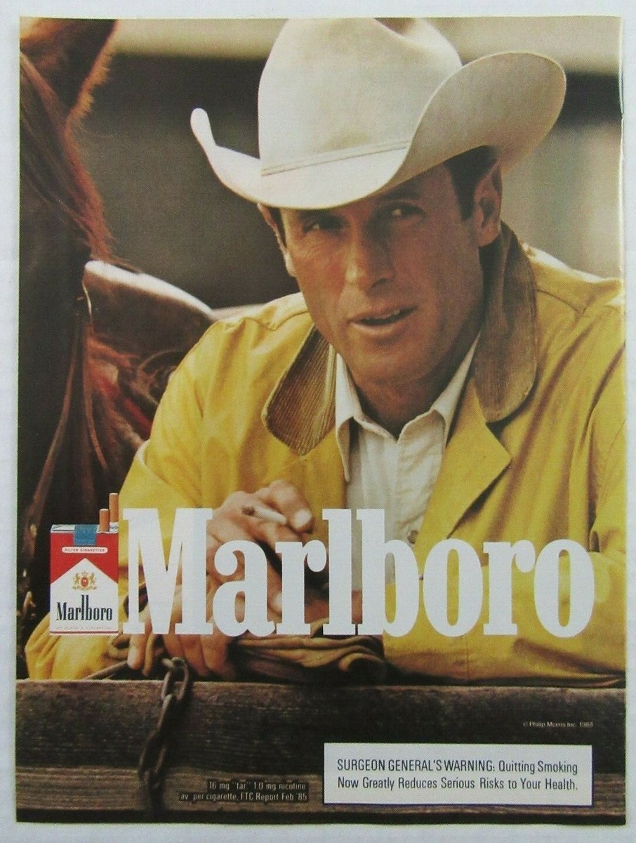 1988 MARLBORO Filter Cigarettes Cowboy Marlboro Man Magazine Print Ad