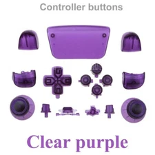 Clear Purple Playstation 5 PS5 Full Set ABXY R1 L1 R2 L2 Thumbstick D-Pad Button