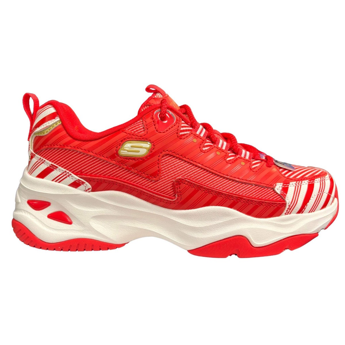 Skechers Women's 149259 D'Lites Candy Canes Red-White Casual