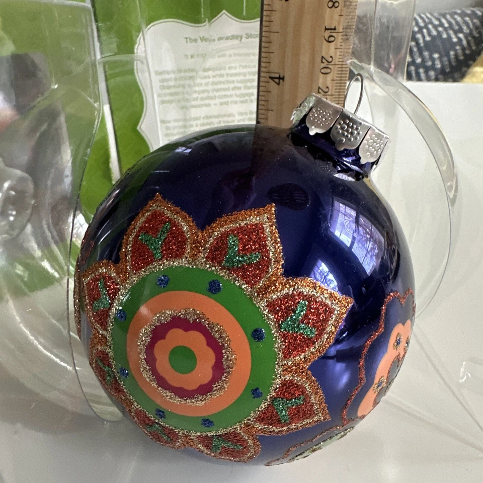 Vera Bradley Lote De 2 Adornos De Navidad Paisley NUEVO 2012 Foto 4 de 4