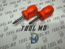 Snap-on Tools Usa New 2pc Orange Hard Grip Stubby Screwdriver Set Shd1 Shdp22iro