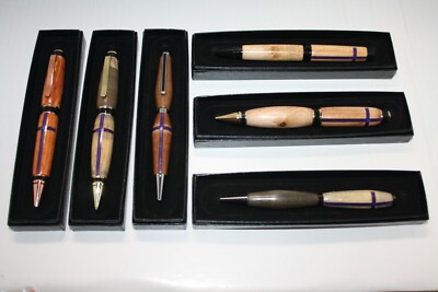 Handcrafted Wooden Pens/Pencils with Resin Cross Inlay ~ Multiple Trim Options ~