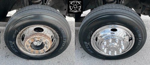 2005-2025 FORD F450 F550 19.5" 10 Lug Dual Wheel Simulators Rim Covers Liners - Picture 7 of 14
