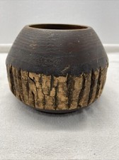 Vintage Hand Carved Wooden Bowl Tree Grain