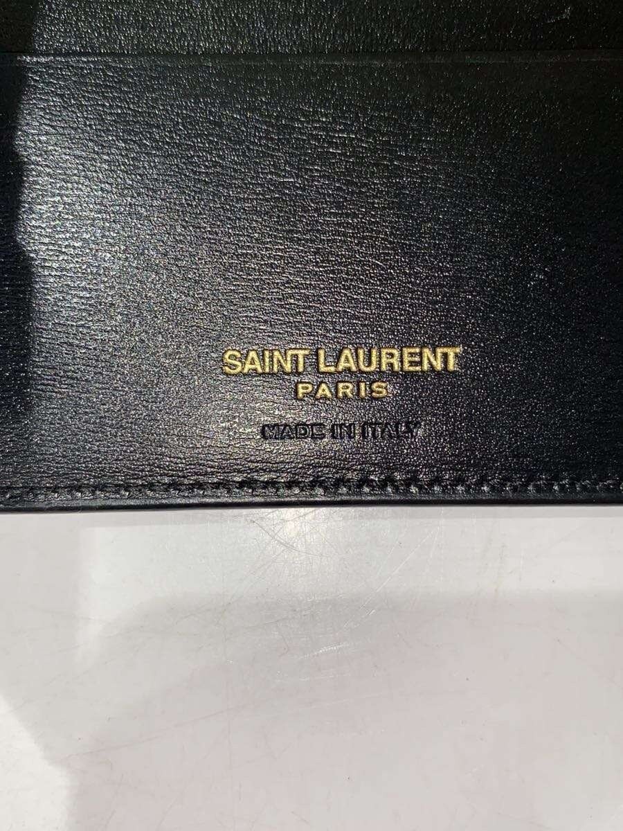 SAINT LAURENT Card Case Leather BLK men thumbnail 6