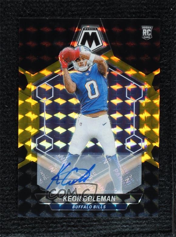 2024 Mosaic Rookies Choice Black Gold Prizm Auto 3/8 Keon Coleman Rookie RC v9t