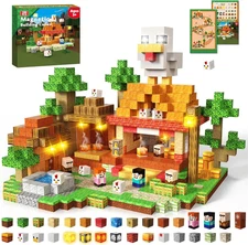 200 PCS Magnetic Blocks with Light up Blocks,Magnetic Cubes Building Blocks Toys