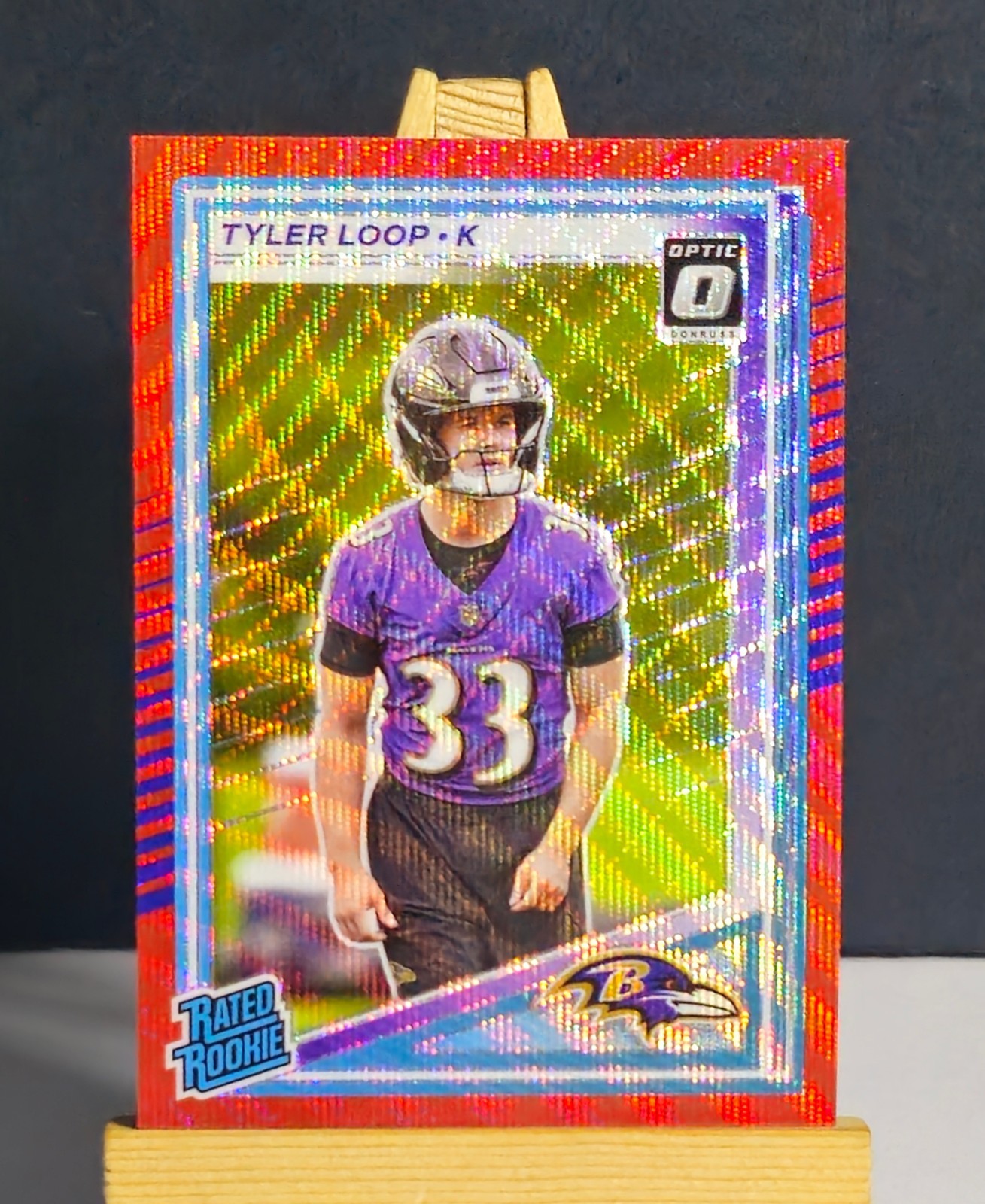 2025 Donruss #382 Tyler Loop RC RED WAVE OPTIC PREVIEW Ravens Rated Rookie Card