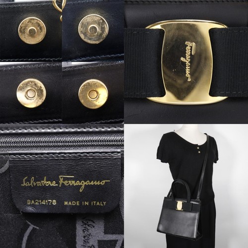 Salvatore Ferragamo Vara ribbon Handbag 2WAYShoulder black leather Women - 第 12/12 張圖片