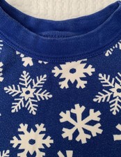 Hanna Andersson Boy Girl Pajamas Set Size 5 Snug Fit Blue Snowflakes Christmas