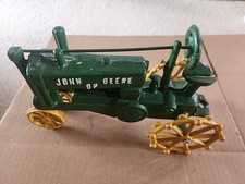 Vintage 1980 s Cast Iron "John Deere OP Tractor" Toy Heavy U.S.A.