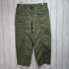 Anthropologie Pilcro Pants Women's Green Cargo Utility Relaxed Ankle Size Medium