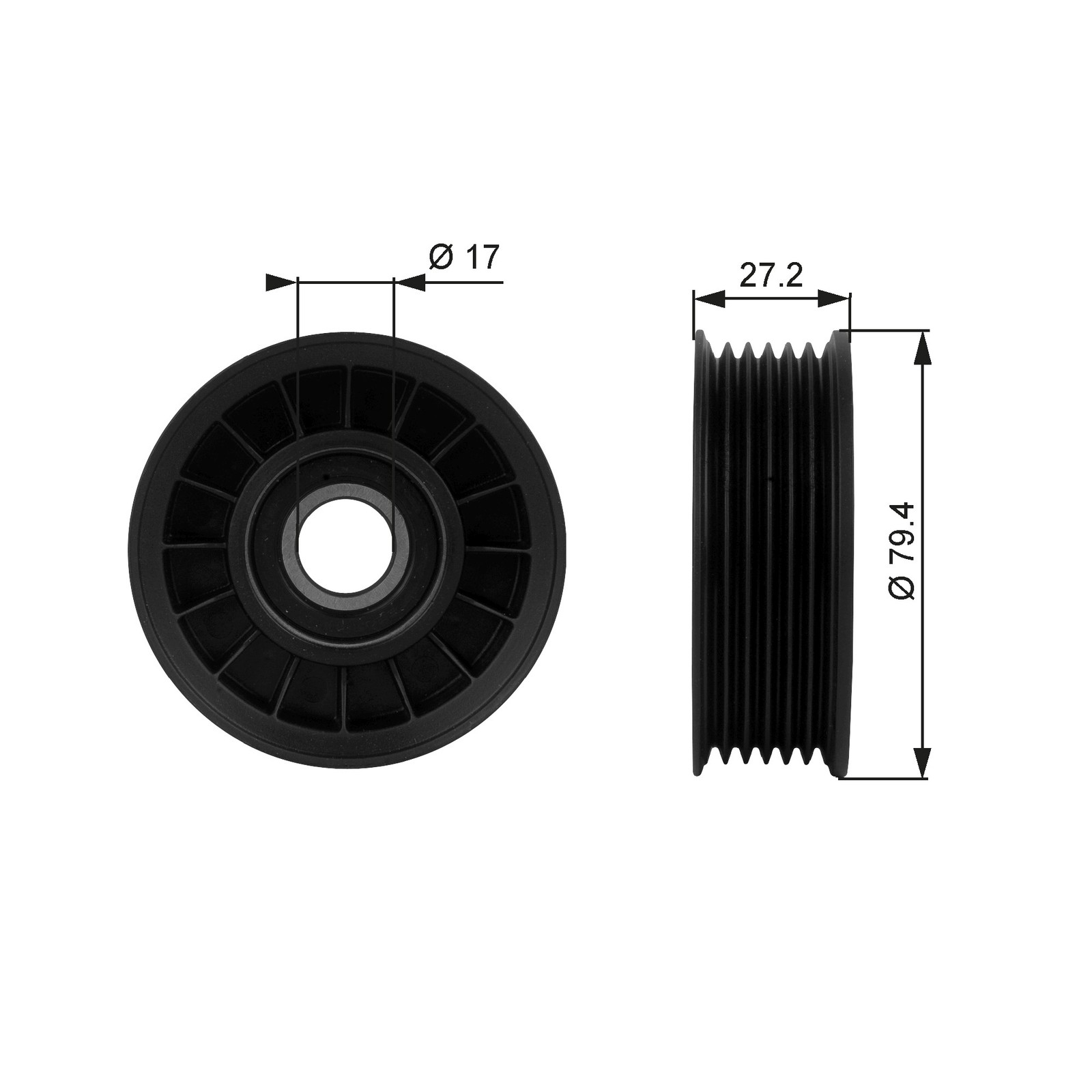 V-Ribbed Belt Deflection/Guide Pulley Fits Buick Cadillac GATES T38009 - Image 30