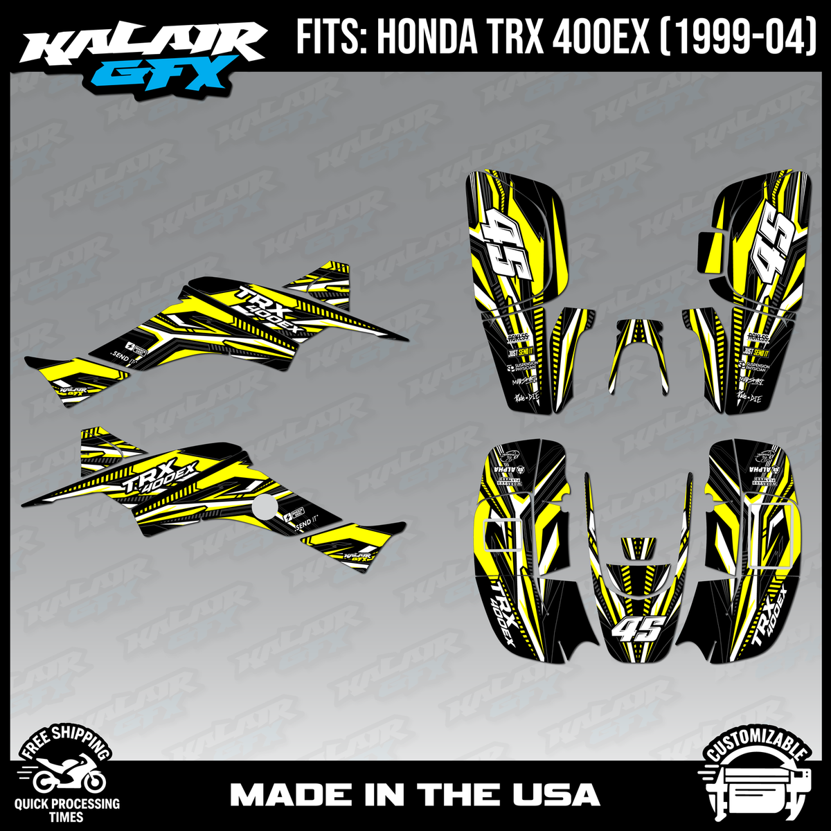 Graphics Kit for ATV Honda TRX 400EX (1999-2004) Prime Series