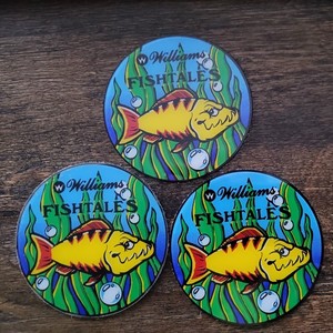 (3) Williams Fishtales Round Coaster 1990s Vintage Pinball Arcade (lot of 3)