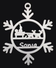Set 4 palline Natale personalizzate nome stampa 3D fiocco neve"