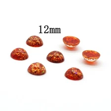 Clearance 50PCS Umber, Dark Orange Color Resin Gold Foil Embellishment 12mm-97