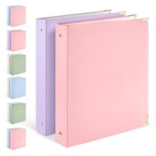 2 Pack 3 Ring Binder with Metal Corners, Cute 1 Inch Binders Fits 175 Sheets ...