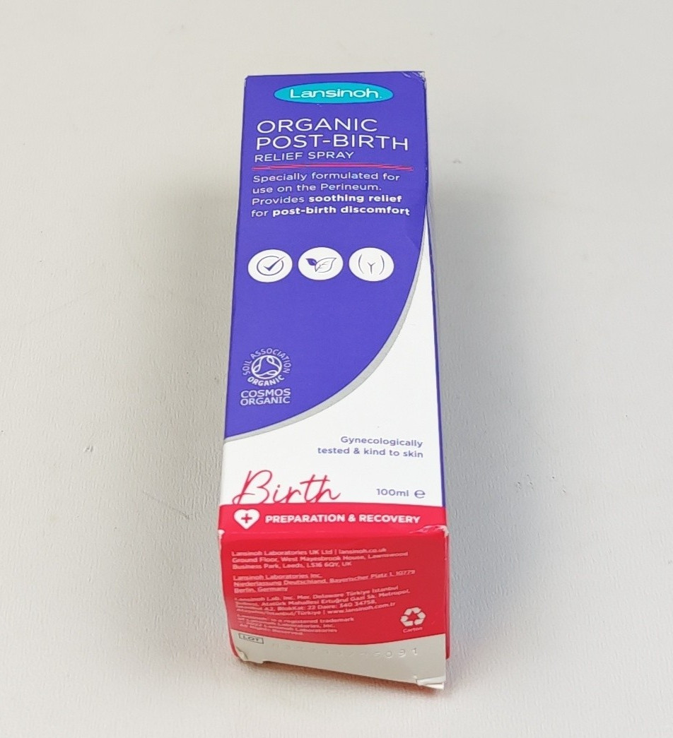 Lansinoh Organic Perineal Spray - 100ml - Cooling Post-Birth Relief - 99% Natura