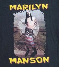 VTG Marilyn Manson American Flag Bootleg T Shirt