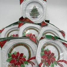 Lot Of 6 Vintage Poinsettia/ Xmas Tree  CHYNA Dessert Size Plates