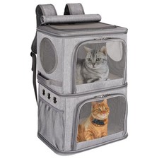 Extra Large Double Pet Carrier Backpack for Cats & Small Dogs | Portable Larg...