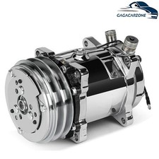 Ac Compressor Wclutch For Sanden 508 Style 2-groove V-belt Chrome Aluminum New
