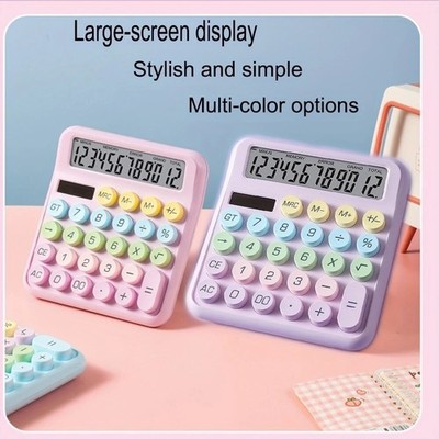 Desktop Calculator Dual Power 12 Digits Display Large Buttons Home School Office