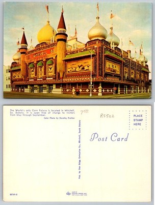 1963 Mitchell Corn Palace South Dakota Postcard Unique Architecture Chrome Era
