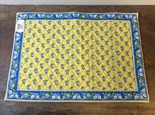 VERA BRADLEY Placemat Quilted Cotton Blue Yellow Excellent Barely Used