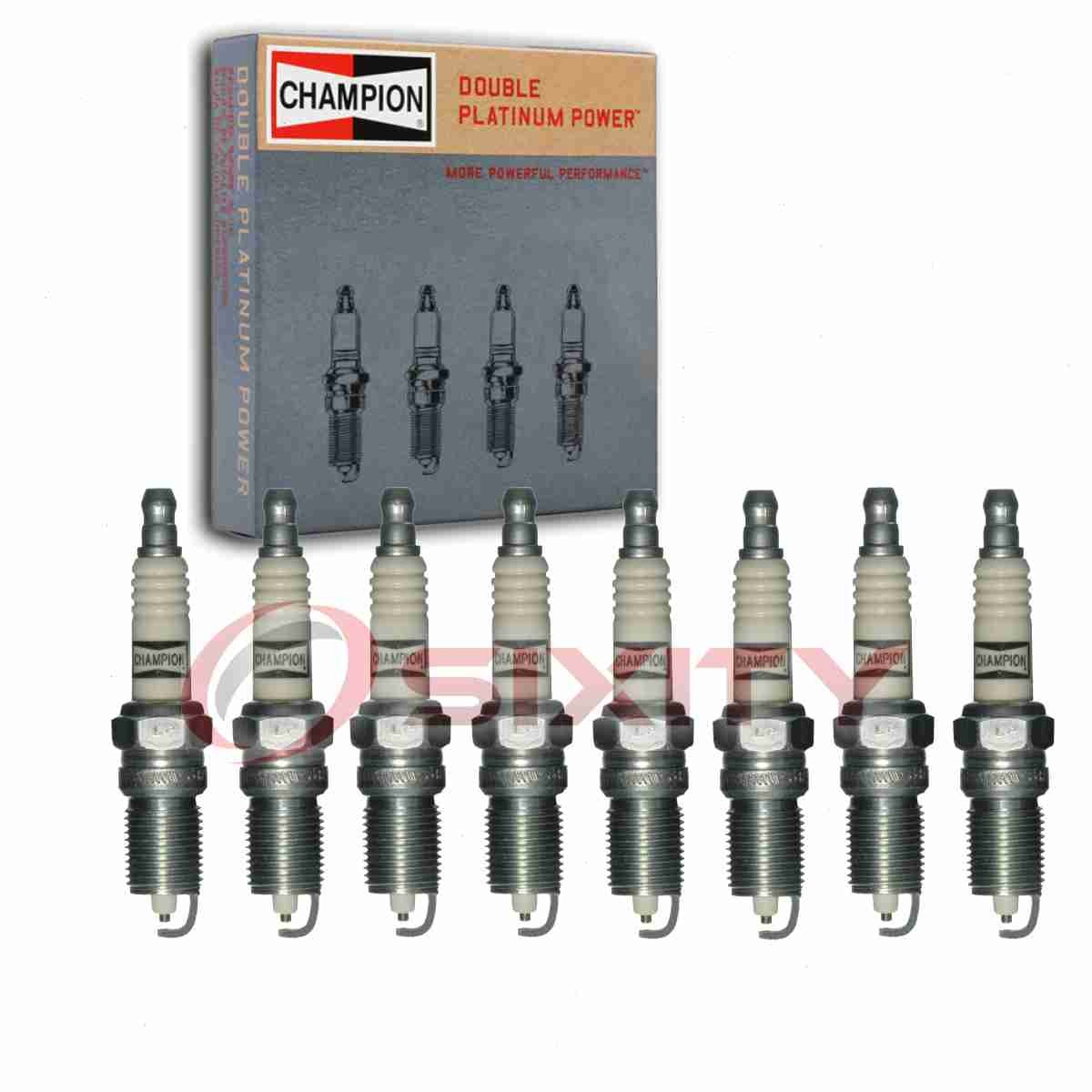 8 pc Champion Double Platinum Spark Plugs for 2008-2010 Hummer H3 5.3L V8 mq