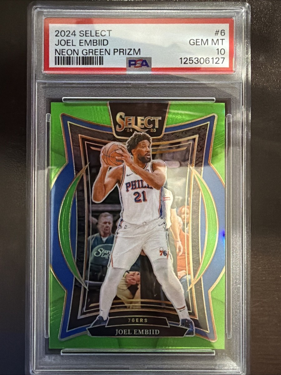 2024-25 Panini Select Concourse Joel Embiid #6 Neon Green Prizm