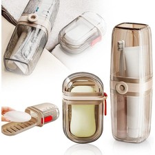 2 Pack Portable Toothbrush Holder Soap Dish T...