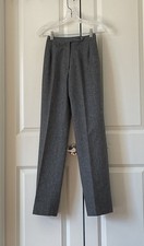 Evan Picone Womens Gray Flat Front Straight Leg Wool Blend Dress Slack Pants 2P