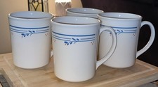 Corning Ware Corelle "Country Violets" Coffee Mug cup w/Blue Floral USA set of 4