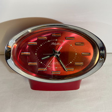 Rhythm 2 Jewels Alarm Clock Retro Made In Japan Red